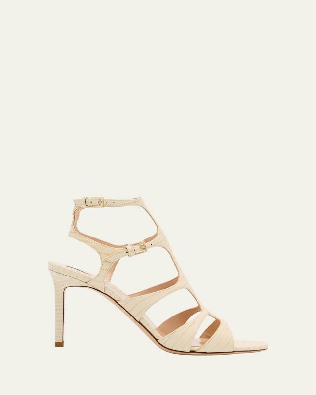 Paradis Embossed Stiletto Gladiator Sandals